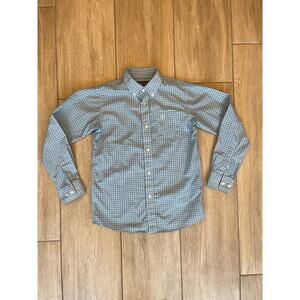 Ariat Boys Western Shirt M 10-12 Blue Geo Print Long Sleeve Snap Button Rodeo
